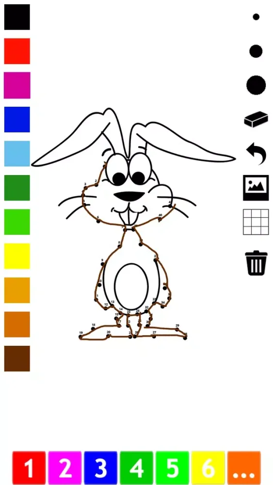 Captures d'écran de Connect the dots coloring book for children: Learn to paint by numbers for kindergarten and pre-school with this learning puzzle game