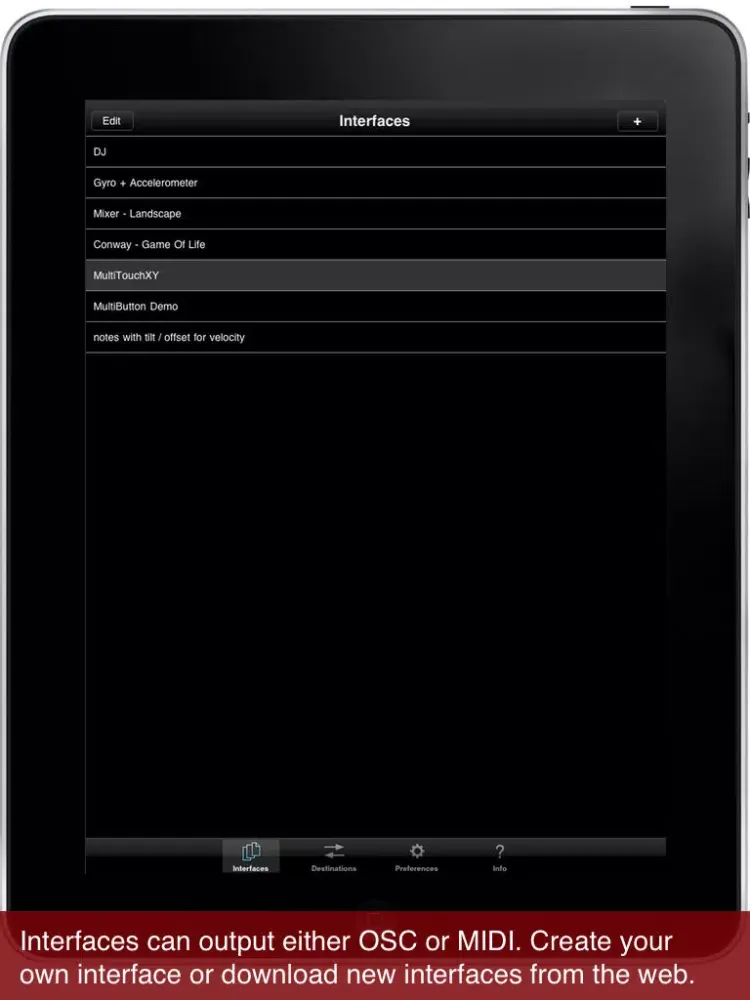 Control (OSC + MIDI) iPad  Screenshots