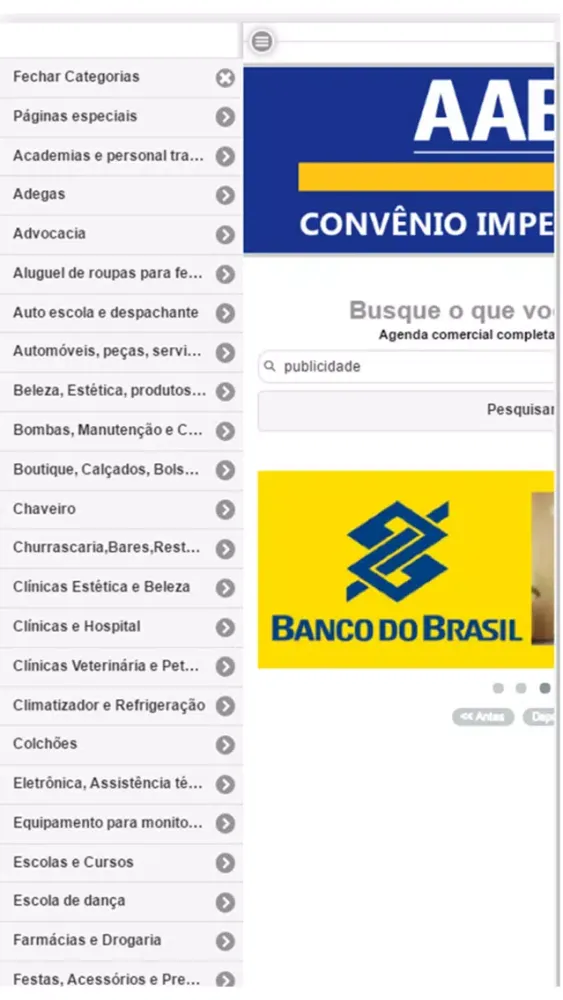 Capturas de tela do AABB Convênio Imperatriz