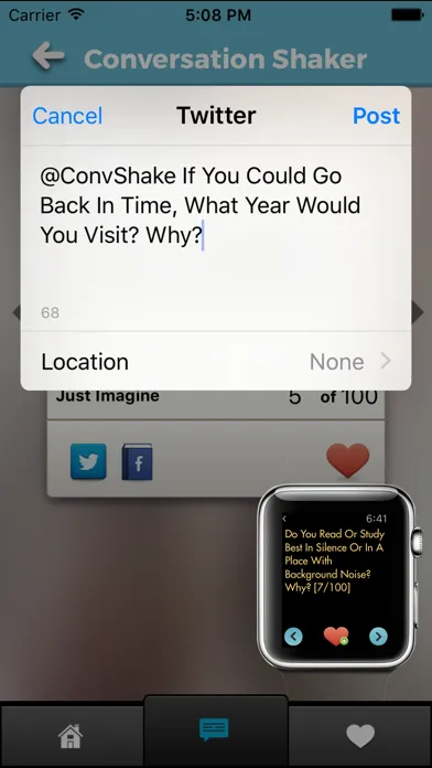 Capturas de tela do Conversation Shaker