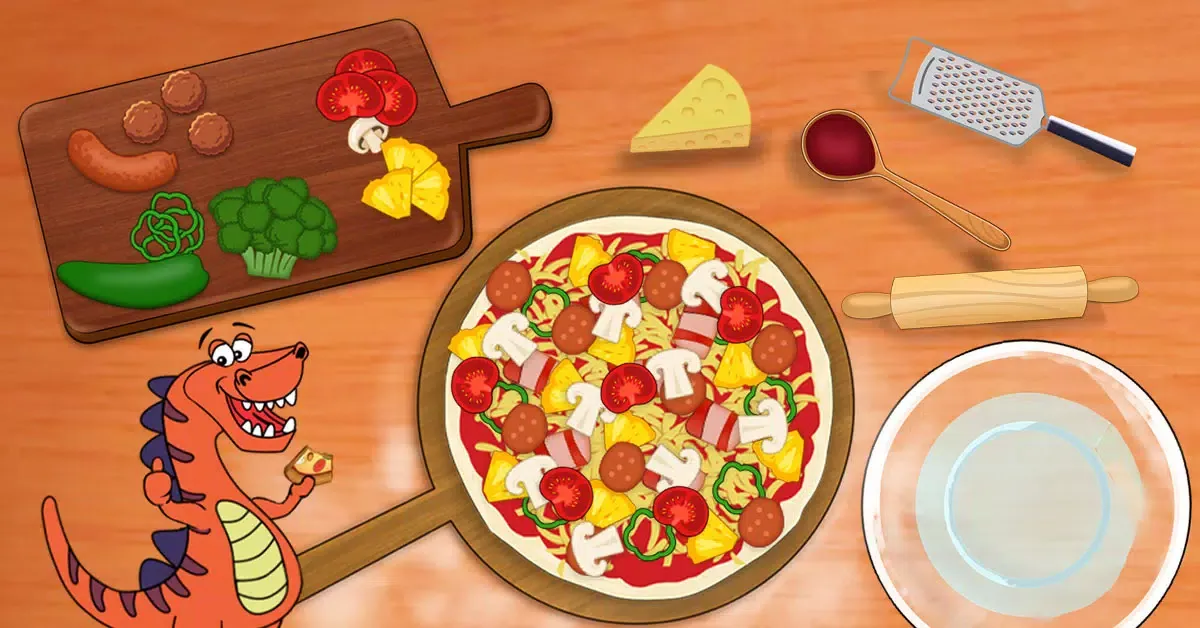 Captures d'écran de Dino Pizza - Cooking games