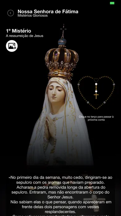 Capturas de tela do Terço de Fátima