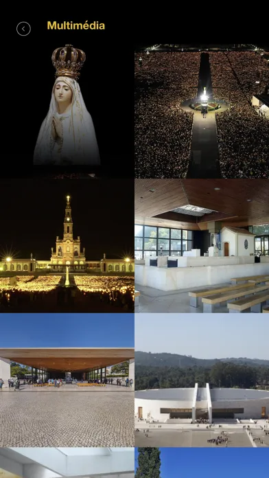 Capturas de tela do Terço de Fátima
