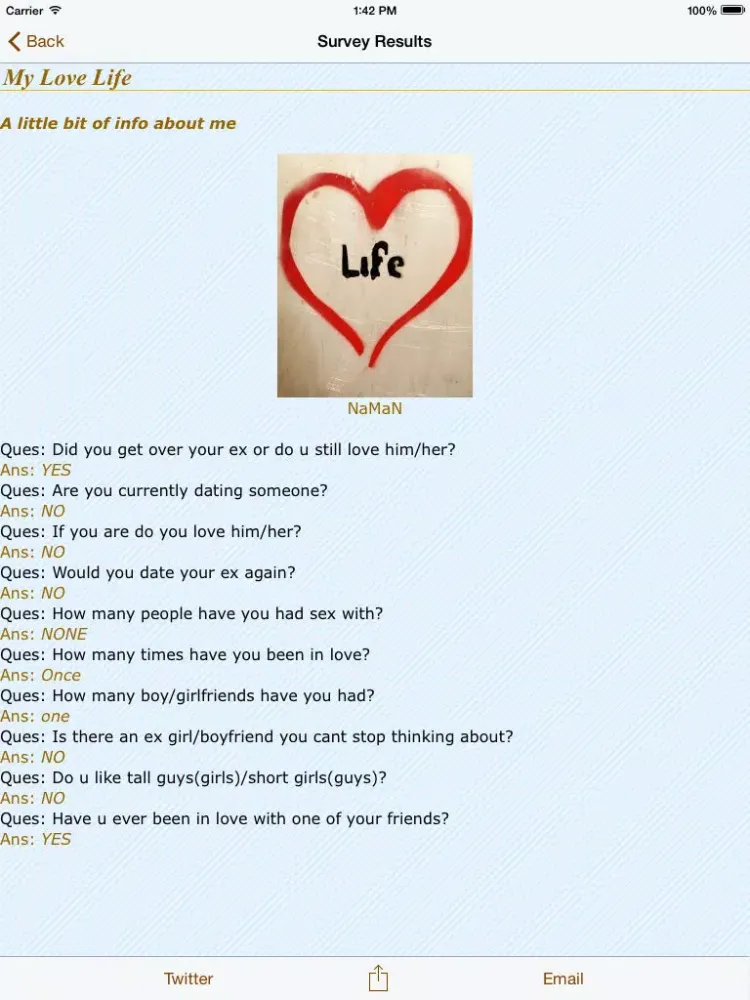 Скриншоты My Love Life Survey iPad 