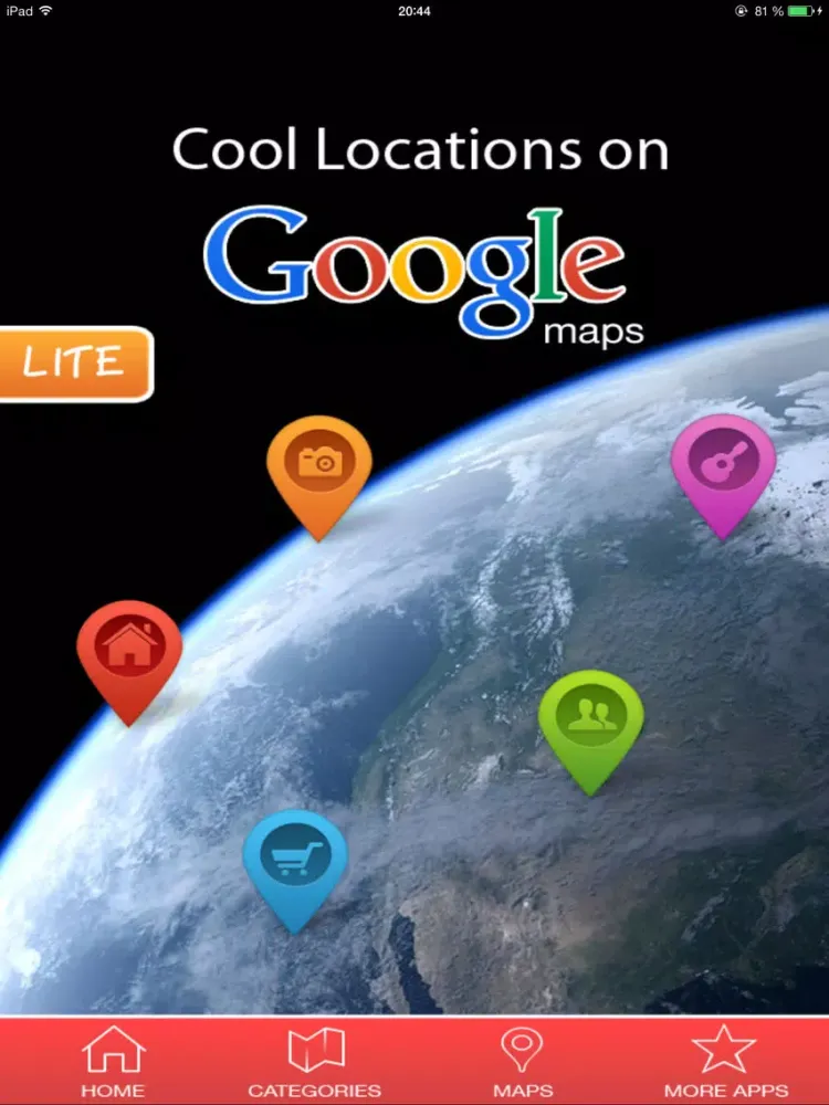 Cool Locations on Google Maps Lite iPad  Ekran Görüntüleri