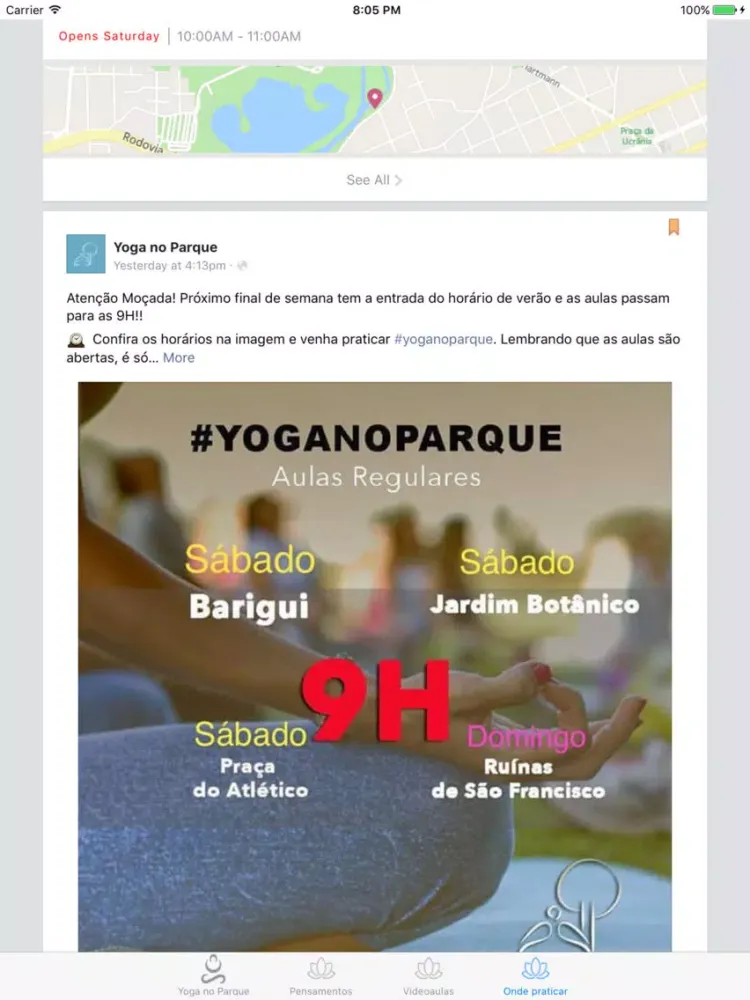 Ảnh chụp màn hình của YogaNoParque iPad 