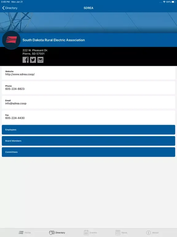 SDREA Directory iPad  Screenshots