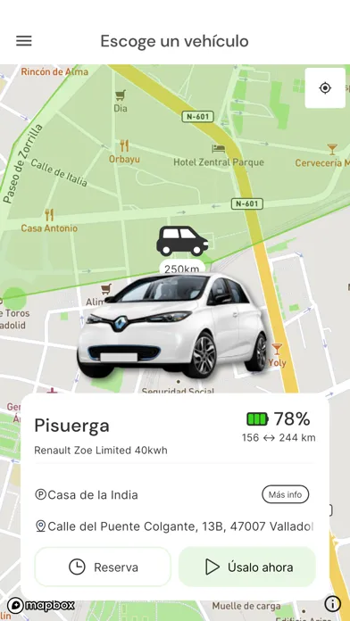 Captures d'écran de eKiwi movilidad carsharing