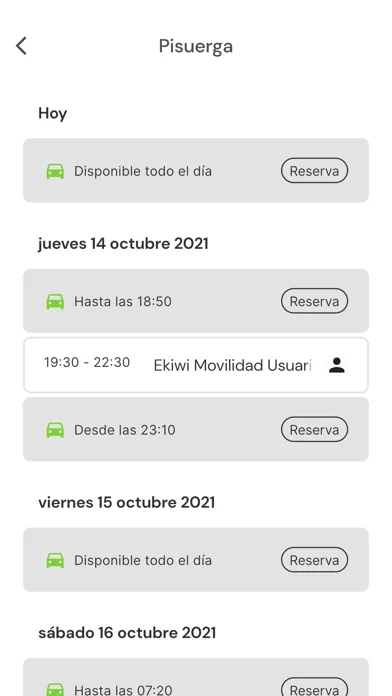 Captures d'écran de eKiwi movilidad carsharing