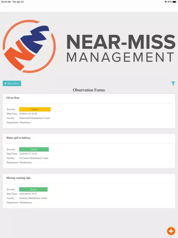 CIS Near Miss iPad  স্ক্রিনশট