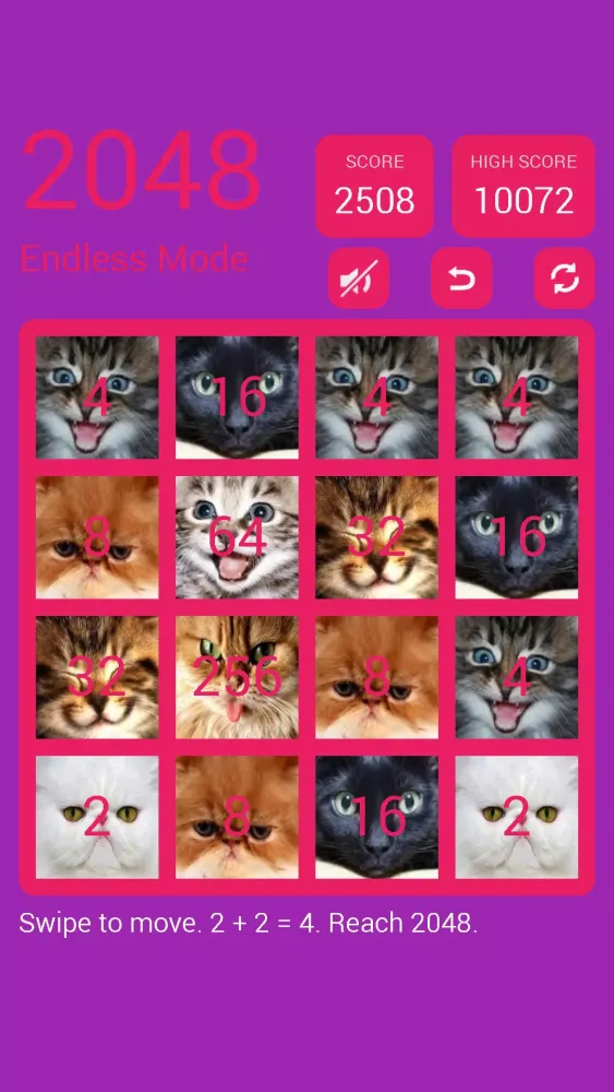 Capturas de tela do 2048 Cute Cats