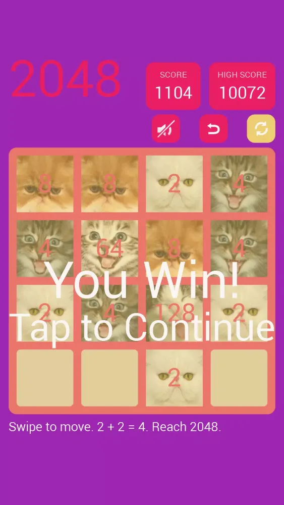 Capturas de tela do 2048 Cute Cats