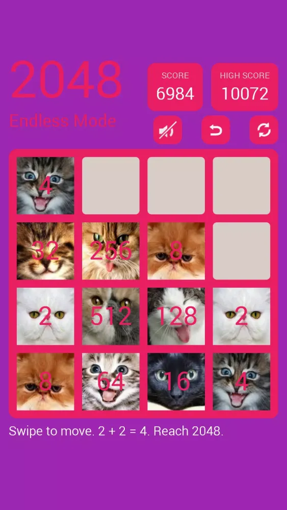 Capturas de tela do 2048 Cute Cats