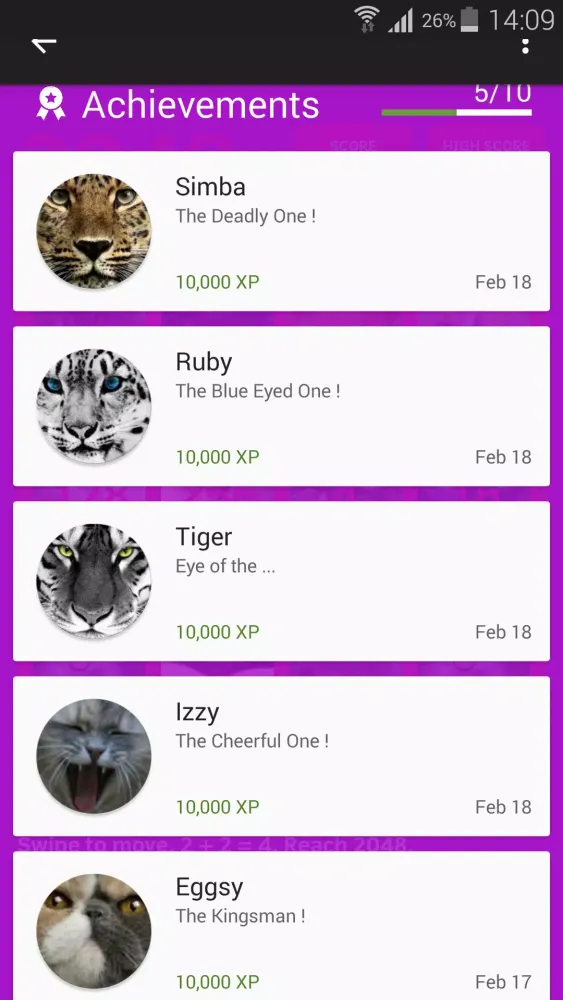 Capturas de tela do 2048 Cute Cats