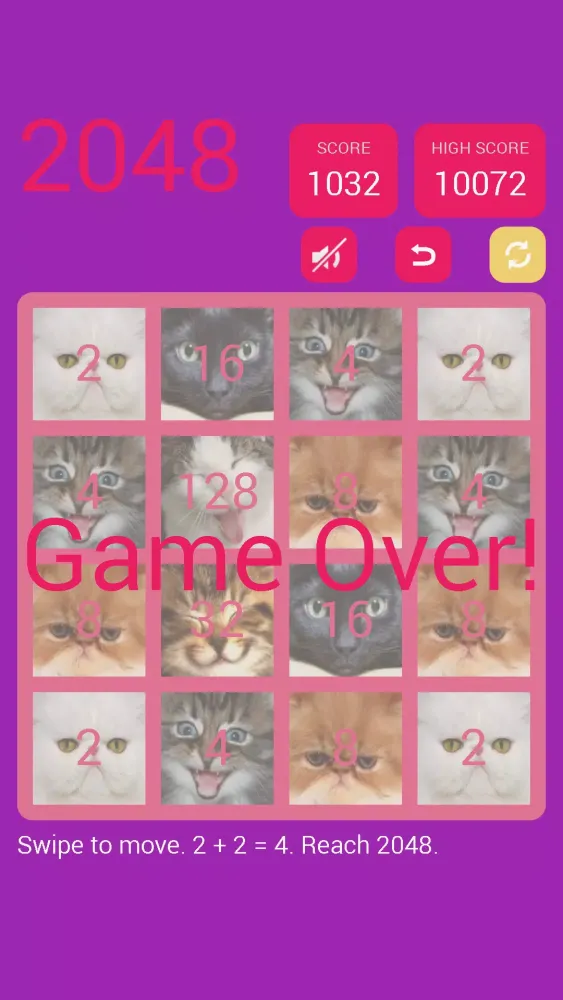 Capturas de tela do 2048 Cute Cats