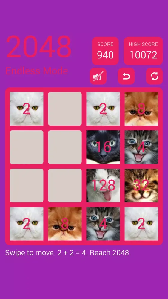 Capturas de tela do 2048 Cute Cats