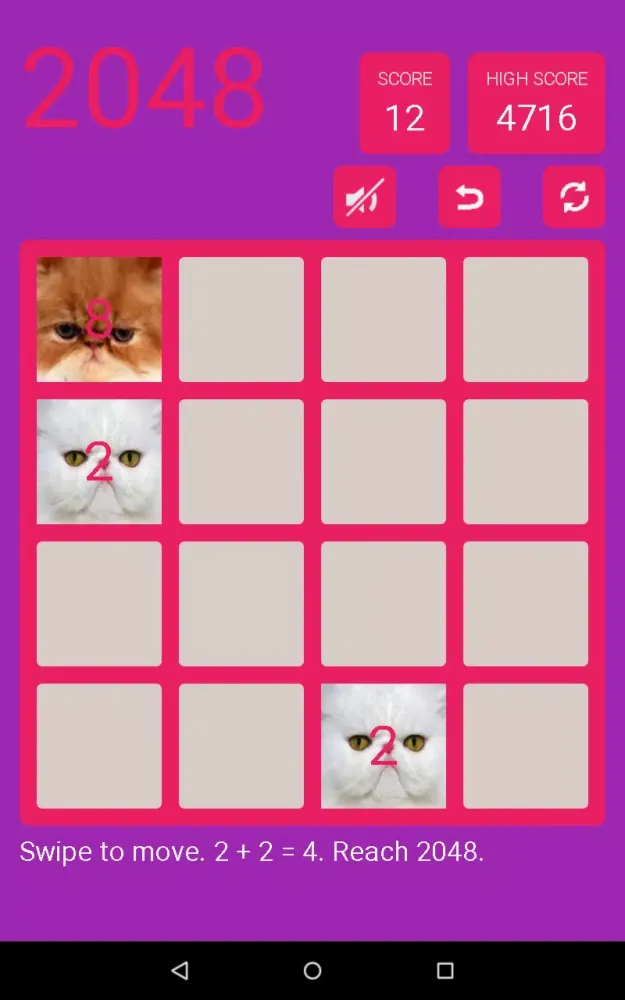 Capturas de tela do 2048 Cute Cats