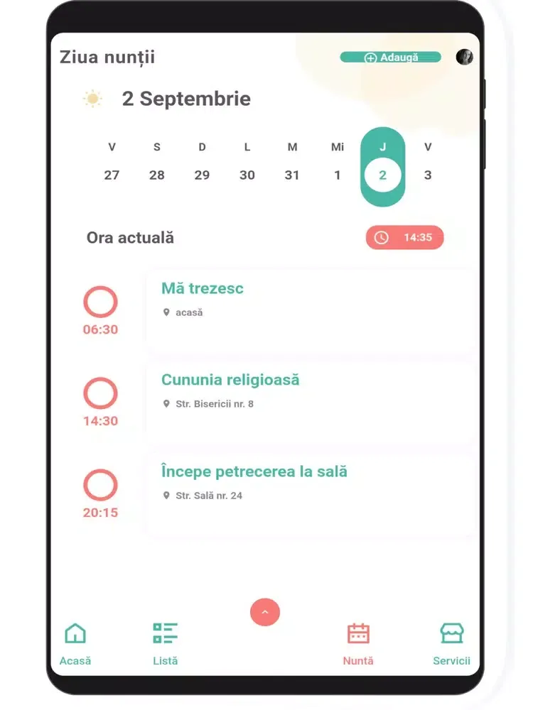 Tangkapan layar Organizator Nunta iPad 
