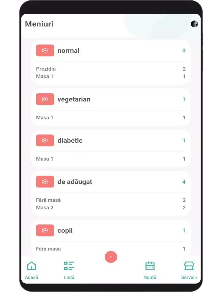 Tangkapan layar Organizator Nunta iPad 
