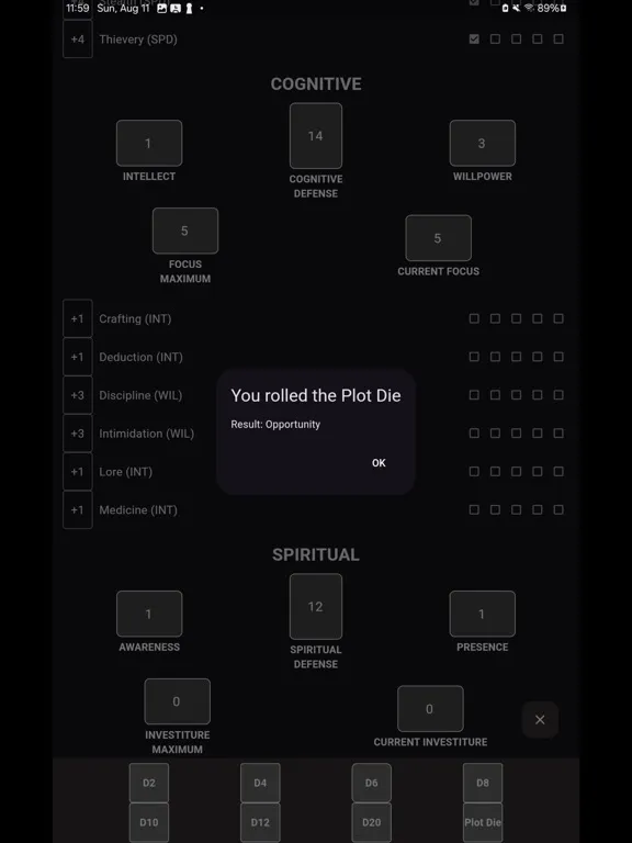 Captures d'écran de Cosmere RPG Character Sheets iPad 