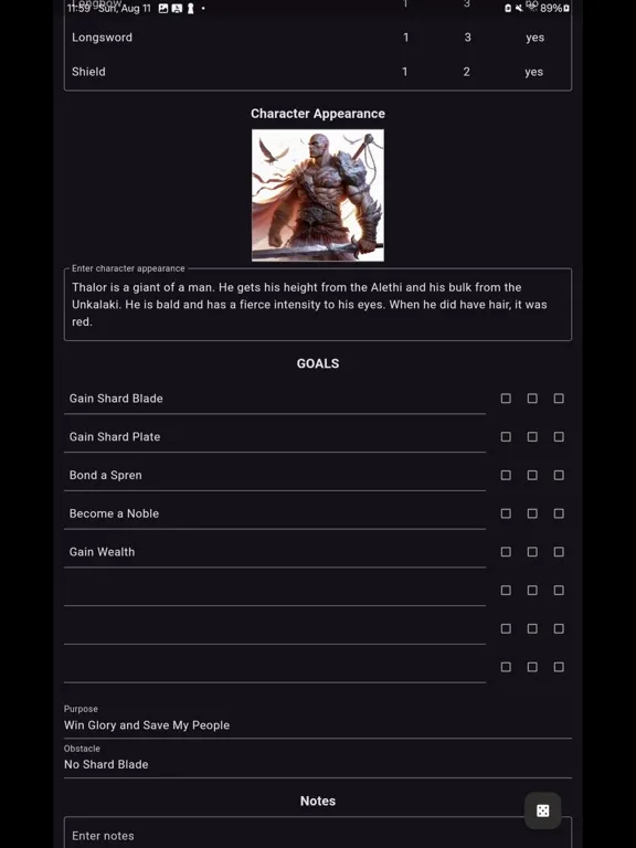 Captures d'écran de Cosmere RPG Character Sheets iPad 