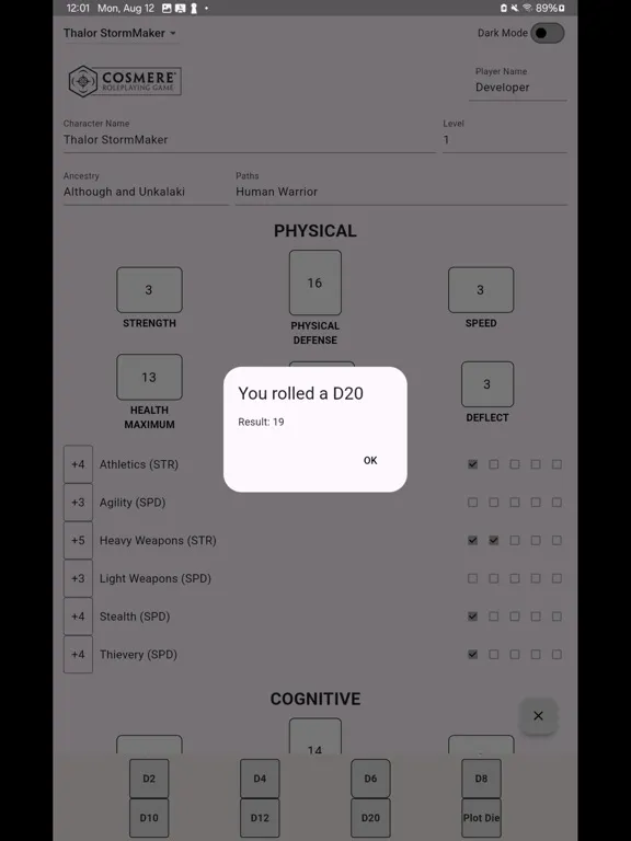 Captures d'écran de Cosmere RPG Character Sheets iPad 