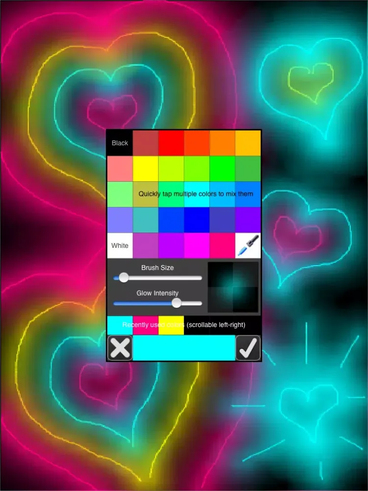 Glow Draw - paint, doodle, color on camera photos with light and share via email, Instagram and Twitter iPad  Ekran Görüntüleri