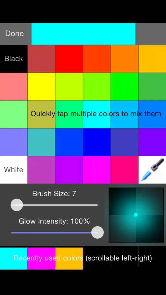 Glow Draw - paint, doodle, color on camera photos with light and share via email, Instagram and Twitter Ekran Görüntüleri