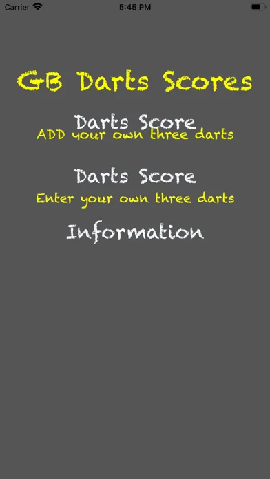 Tangkapan skrin GBDartsScore