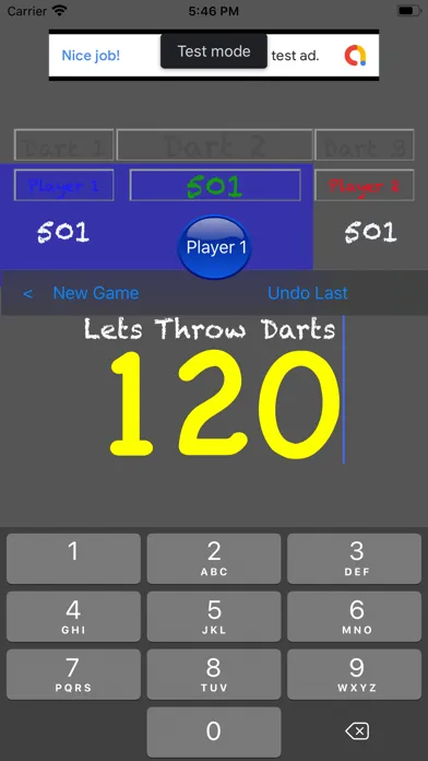 Tangkapan skrin GBDartsScore