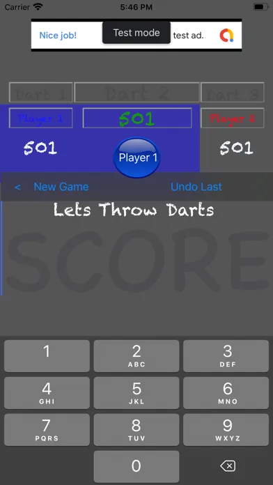 Tangkapan skrin GBDartsScore