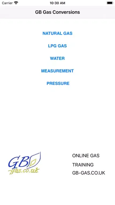 Capturas de pantalla de GB Gas Conversion Calculator