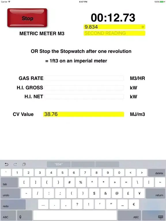 GB Gas Rate Calculator iPad  Screenshots