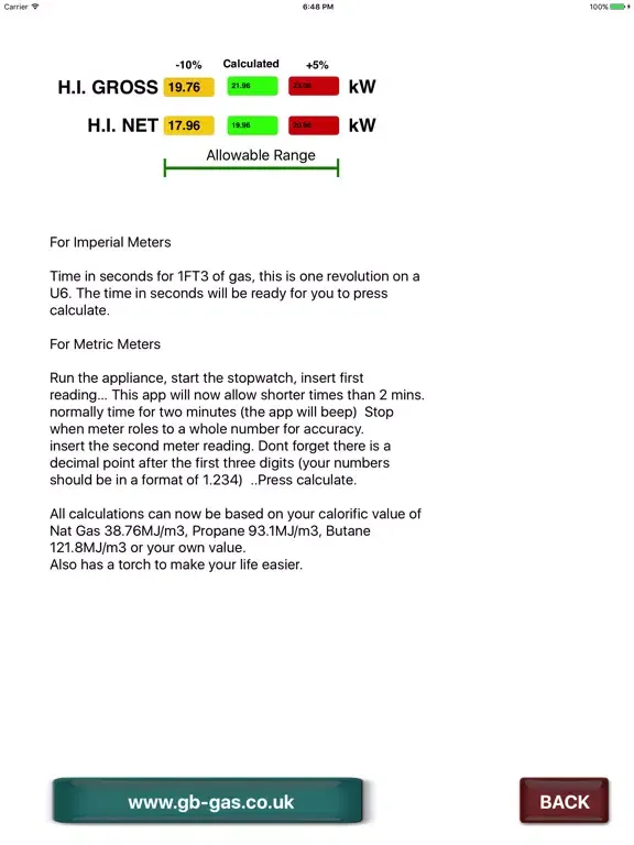 GB Gas Rate Calculator iPad  Screenshots