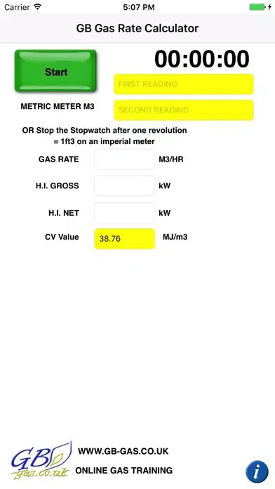 GB Gas Rate Calculator Screenshots
