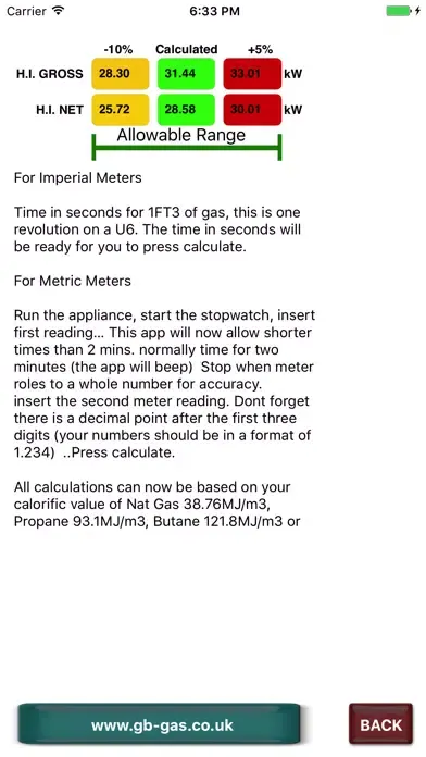 GB Gas Rate Calculator Screenshots