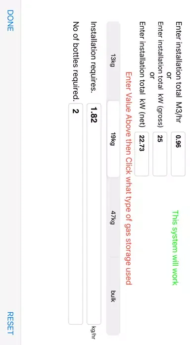 GB GAS L.P.G. PIPE SIZING APP 스크린샷