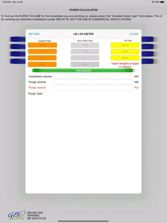 Скриншоты GB Gas Purging Calculator iPad 
