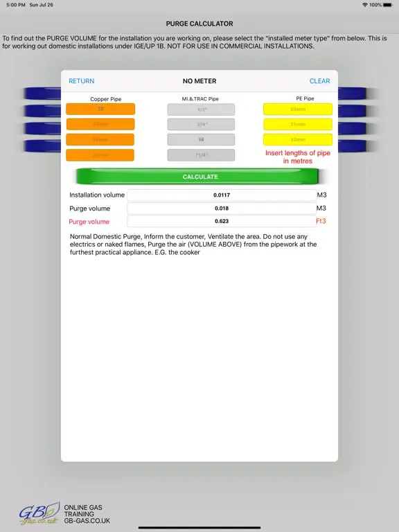 Скриншоты GB Gas Purging Calculator