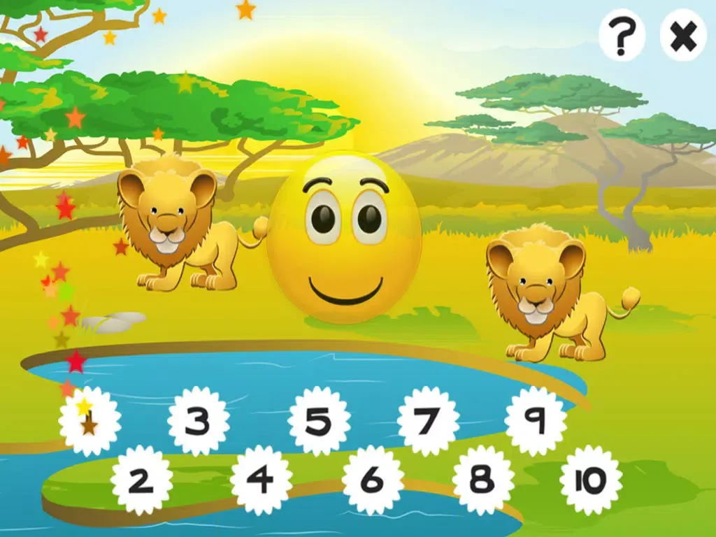 تصاویر 123 Safari Counting Game for Children: Learn to count the numbers 1-10 with animals of the nature iPad 