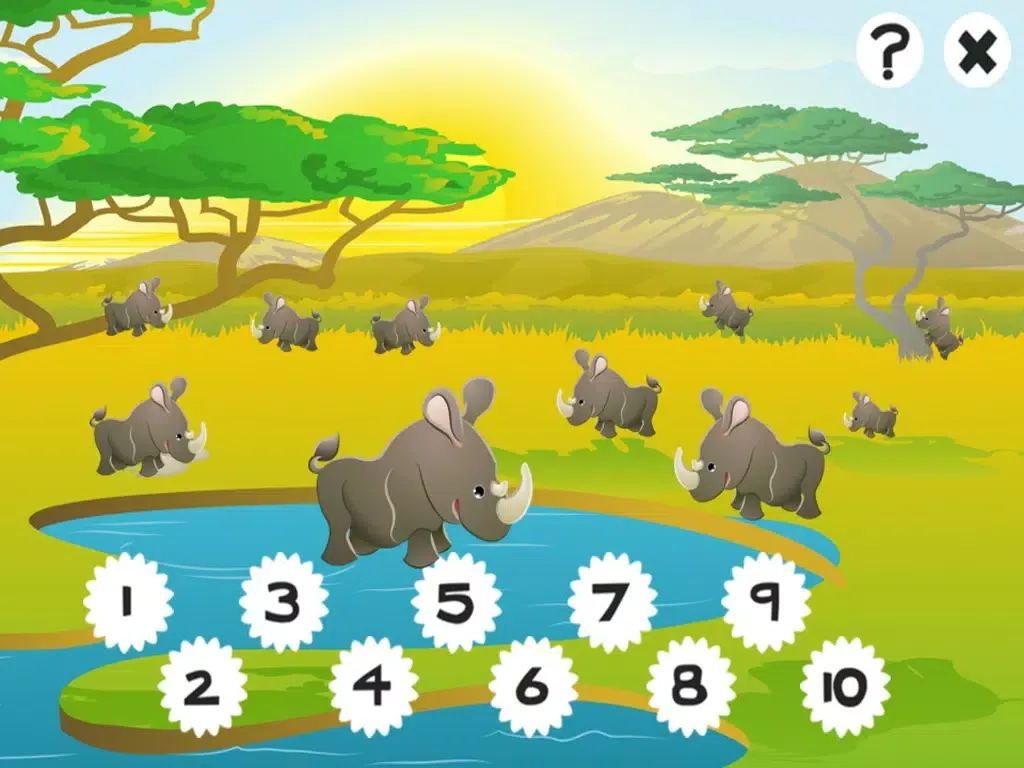تصاویر 123 Safari Counting Game for Children: Learn to count the numbers 1-10 with animals of the nature iPad 