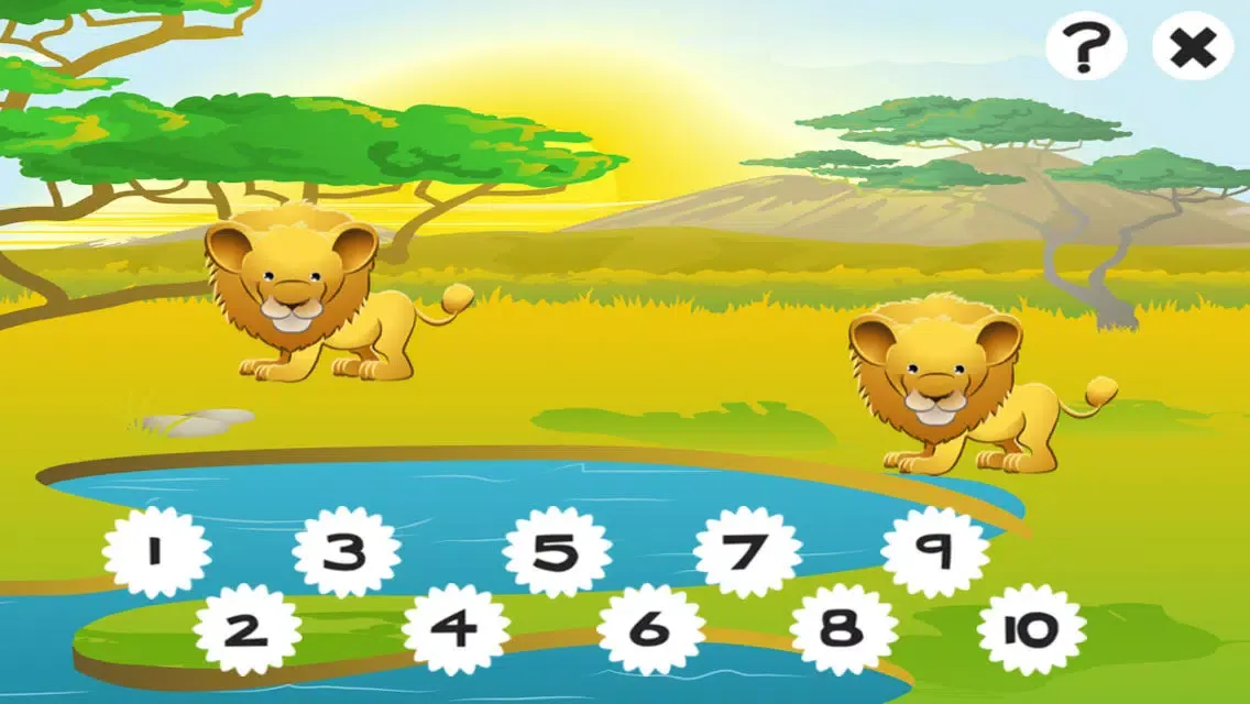 تصاویر 123 Safari Counting Game for Children: Learn to count the numbers 1-10 with animals of the nature