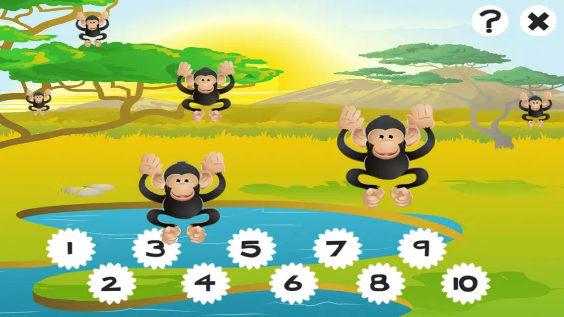 تصاویر 123 Safari Counting Game for Children: Learn to count the numbers 1-10 with animals of the nature