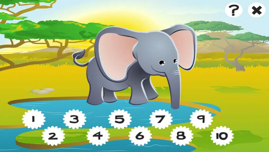 تصاویر 123 Safari Counting Game for Children: Learn to count the numbers 1-10 with animals of the nature