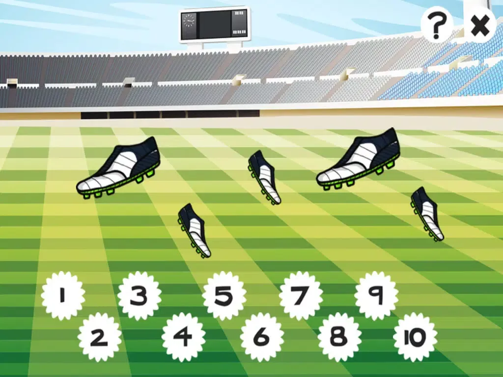 Tangkapan skrin 123 Soccer Counting Game for Children age 2-5: Learn to count the numbers 1-10 with football iPad 