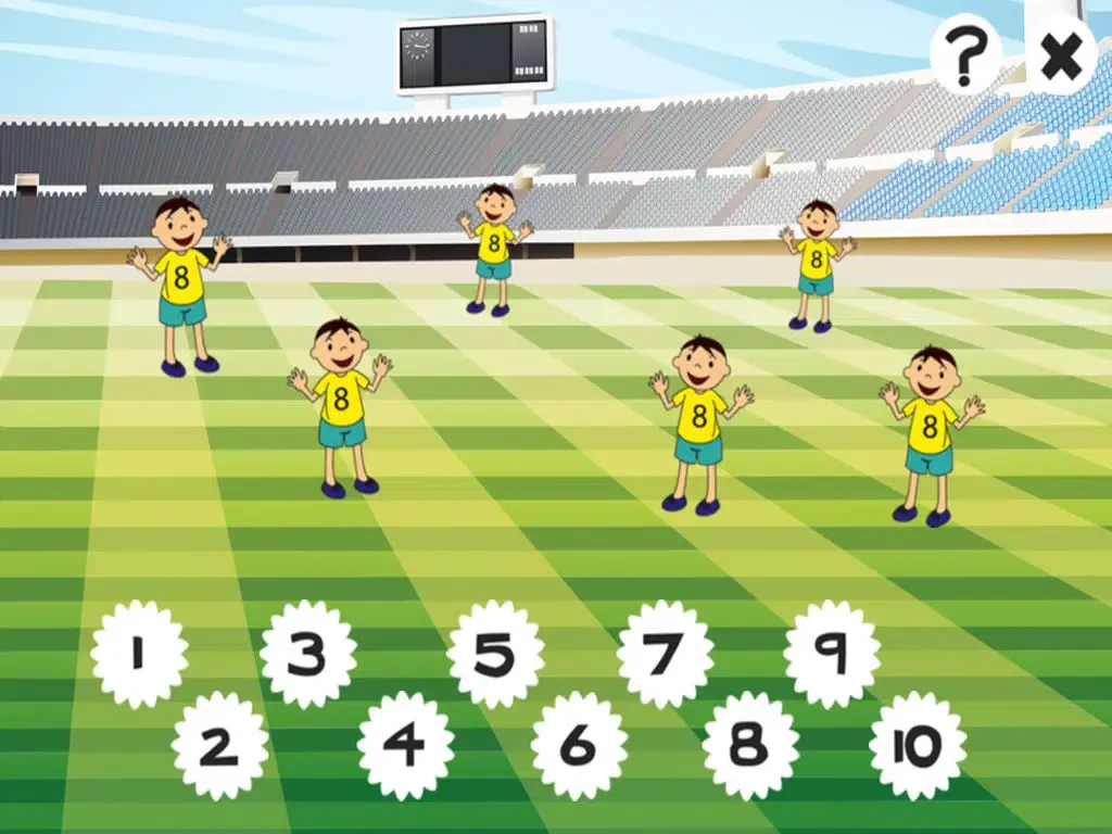 Tangkapan skrin 123 Soccer Counting Game for Children age 2-5: Learn to count the numbers 1-10 with football iPad 