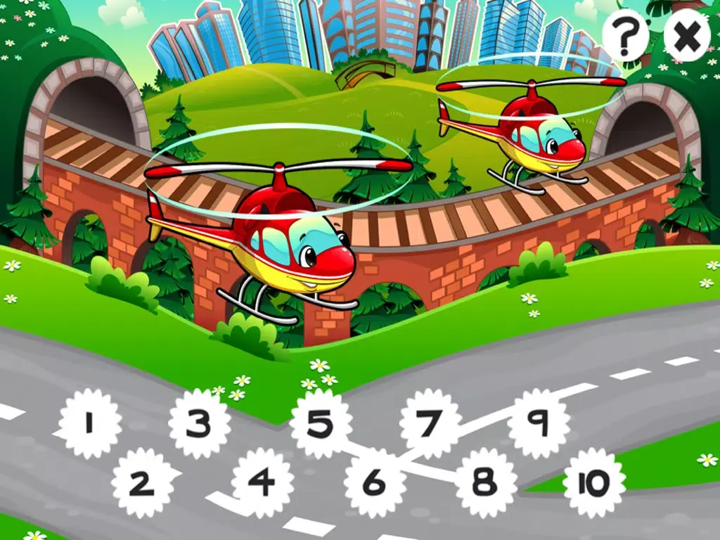 123 Cars Counting Game for Children: Learn to count the numbers 1-10 with vehicles of the city iPad 應用截圖