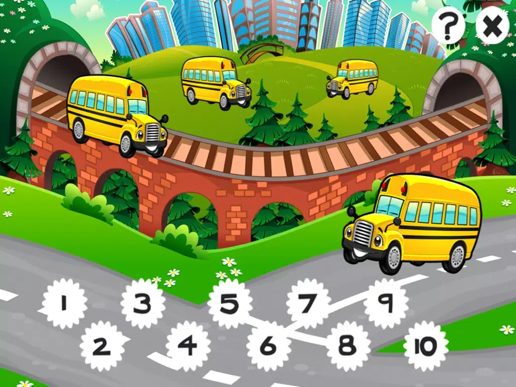 123 Cars Counting Game for Children: Learn to count the numbers 1-10 with vehicles of the city iPad 應用截圖