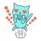 Blue Cat Sticker