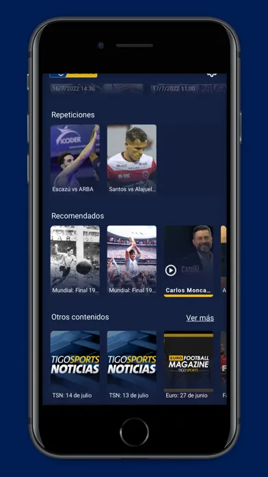 Screenshot di Tigo Sports Costa Rica